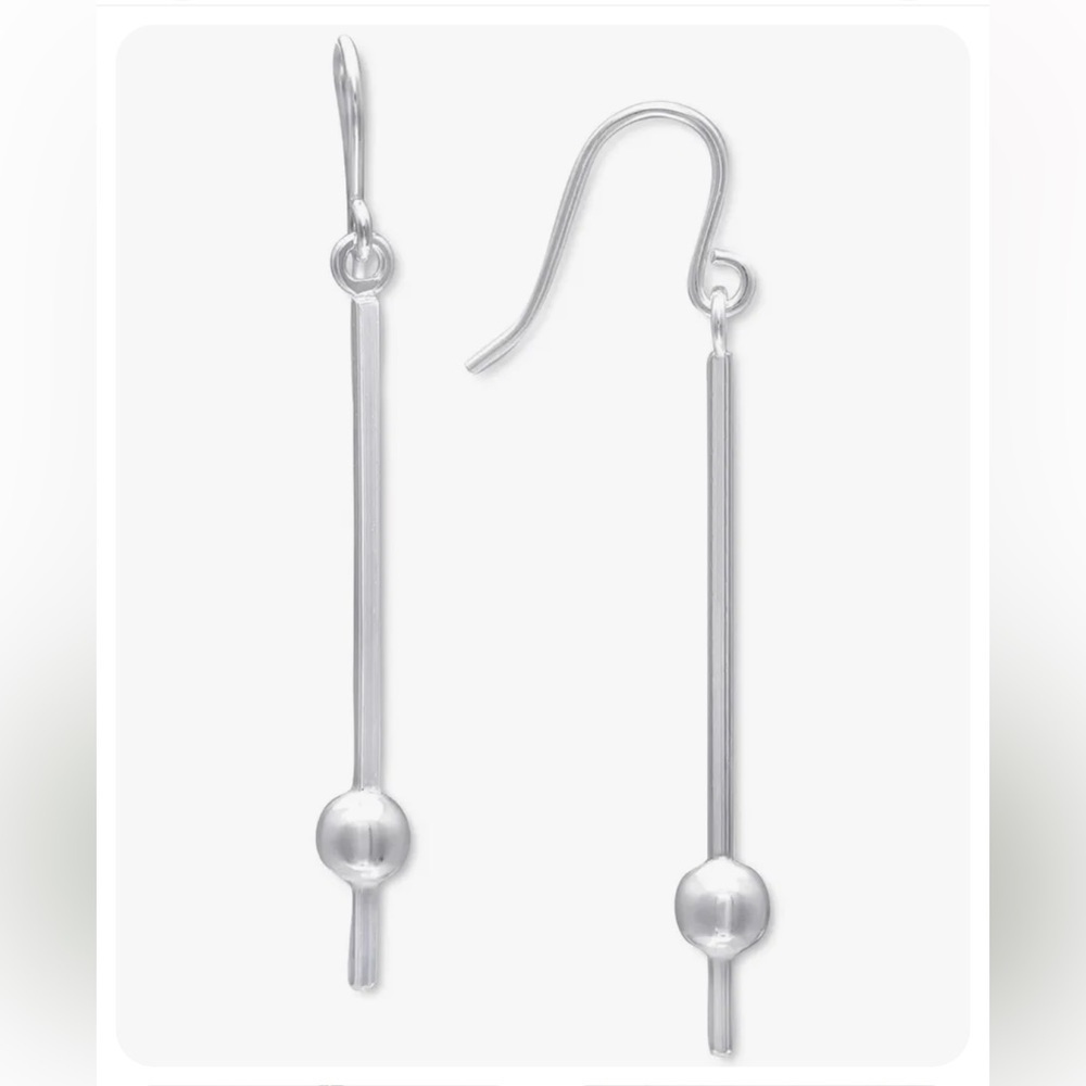 NWT GIANI BERNINI STERLING SILVER POLISHED BALL & STICK EARRINGS